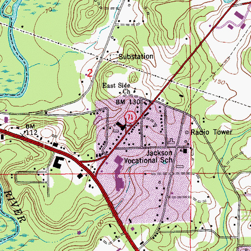 Topographic Map of Mordes Academy, FL