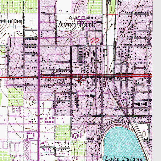 Topographic Map of Avon Park Christian Academy, FL