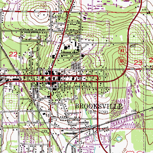 Topographic Map of Hammock Pond School, FL