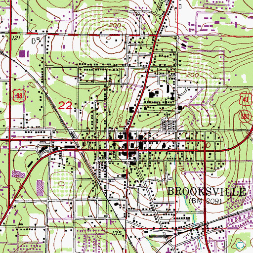 Topographic Map of First United Methodist School, FL