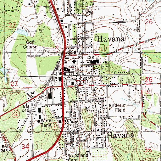 Topographic Map of Havana Day Care Center, FL