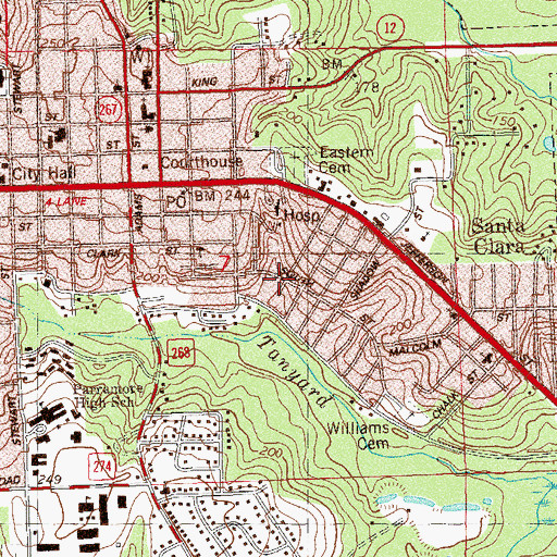 Topographic Map of Love Street School, FL