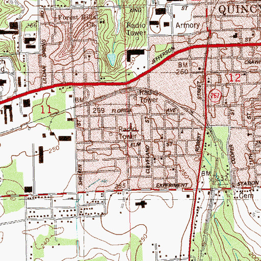 Topographic Map of Quincy Day School, FL