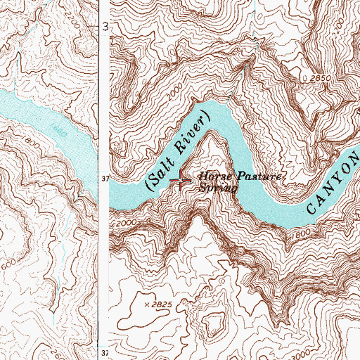 Topographic Map of Horse Pasture Spring, AZ