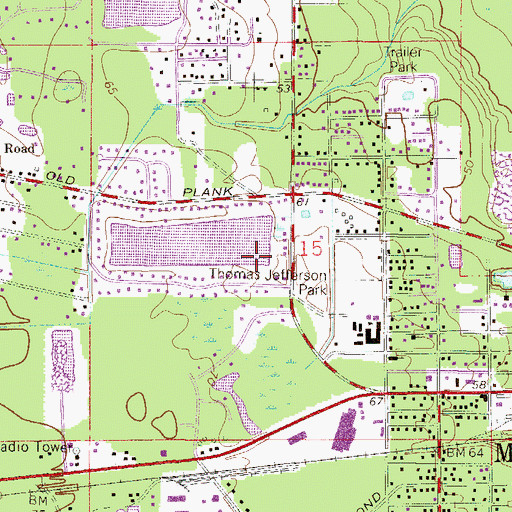 Topographic Map of Thomas Jefferson Playground, FL