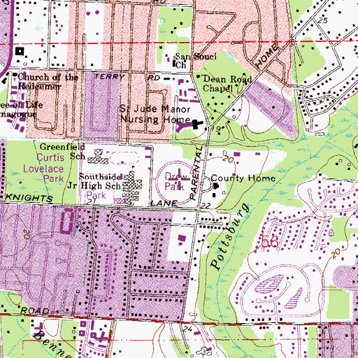 Topographic Map of Drew Park, FL