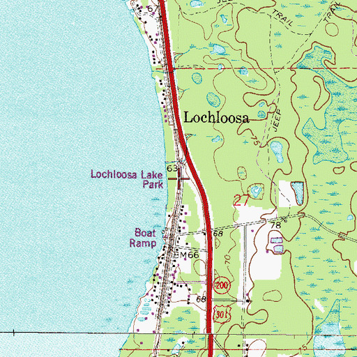 Topographic Map of Lochloosa Lake Park, FL