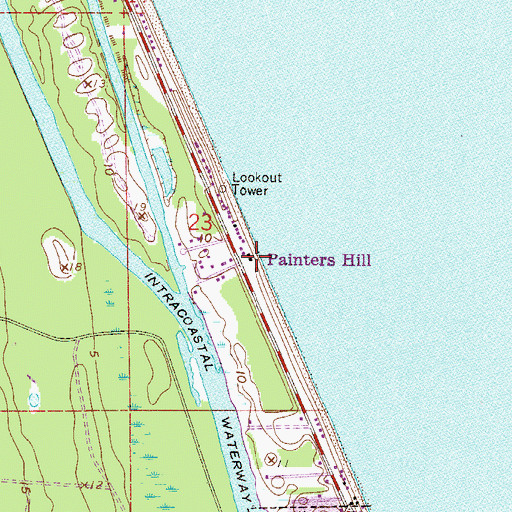 Topographic Map of Painters Hill, FL