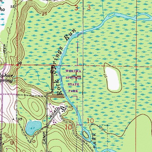 Topographic Map of Wekiwa Springs State Park, FL