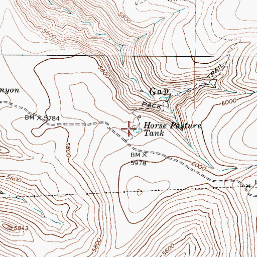 Topographic Map of Horse Pasture Tank, AZ