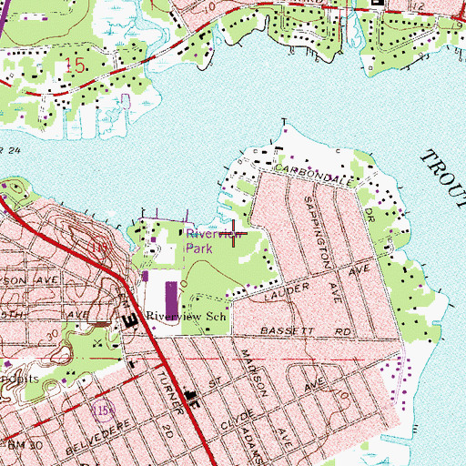 Topographic Map of Riverview Park, FL