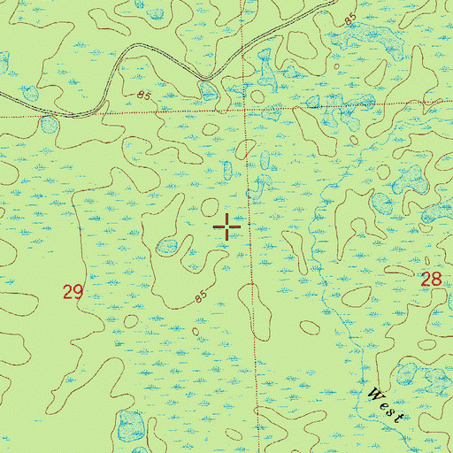 Topographic Map of Rhodes Springs, FL