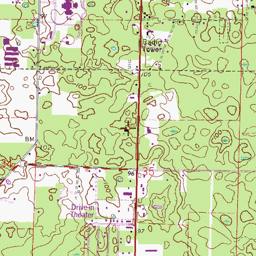 Topographic Map of Suwannee River Tabernacle, FL