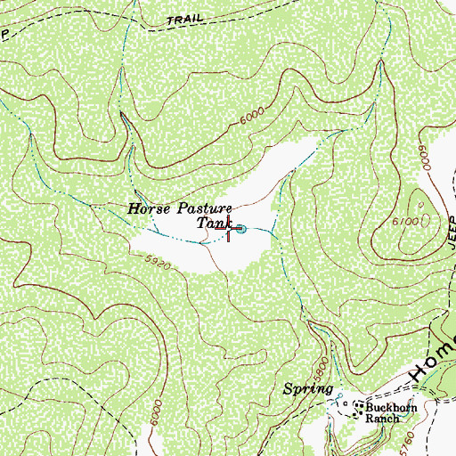 Topographic Map of Horse Pasture Tank, AZ