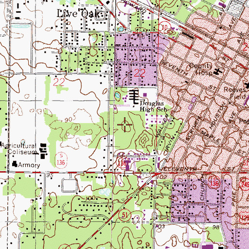 Topographic Map of Slade, FL