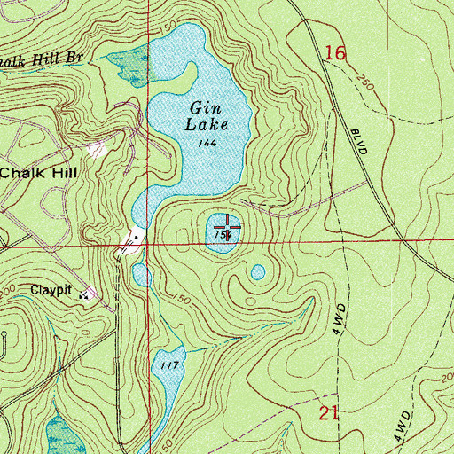 Topographic Map of Griffin Mill Pond, FL