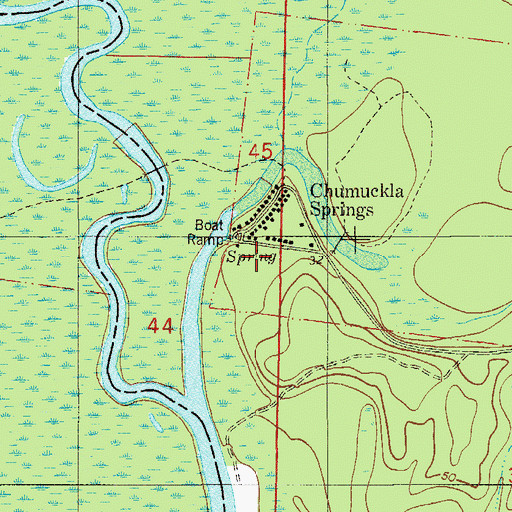 Topographic Map of Mineral Springs, FL