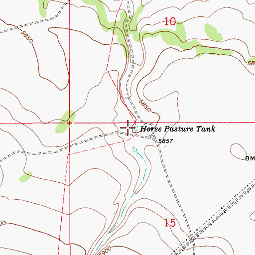 Topographic Map of Horse Pasture Tank, AZ