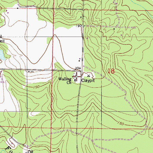 Topographic Map of Walling Cemetery, FL