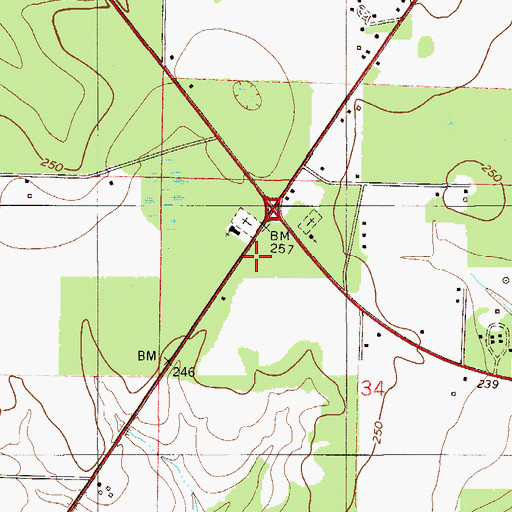 Topographic Map of Crossroads Cemetery, FL