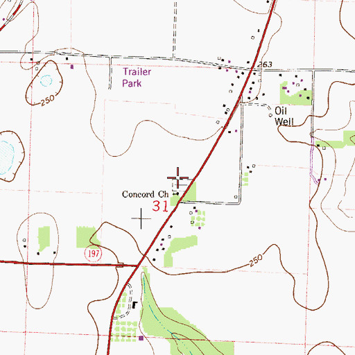 Topographic Map of Concord Cemetery, FL