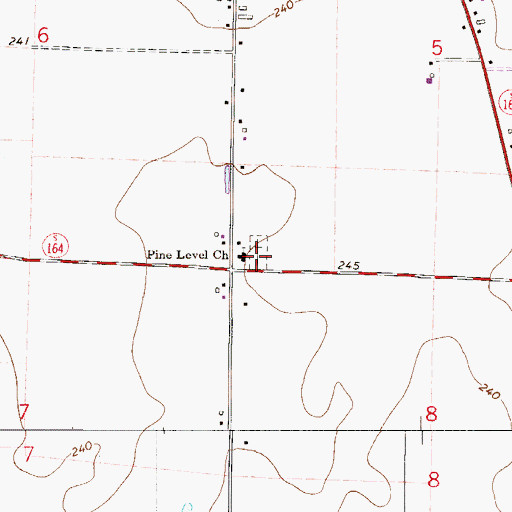 Topographic Map of Pine Level Cemetery, FL