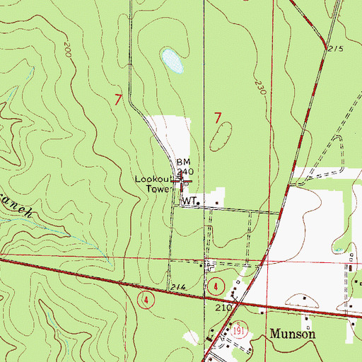 Topographic Map of Munson Lookout Tower, FL