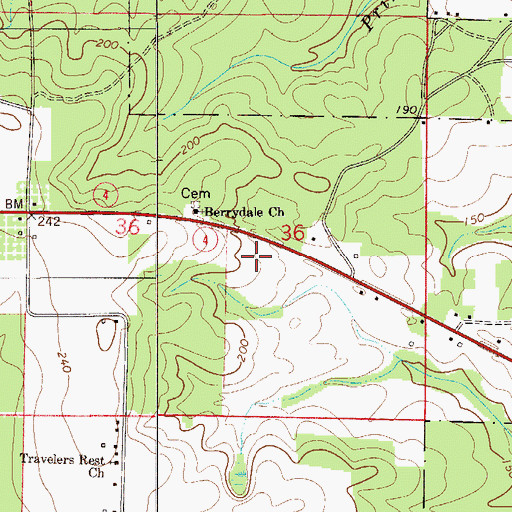 Topographic Map of Fairview Church, FL