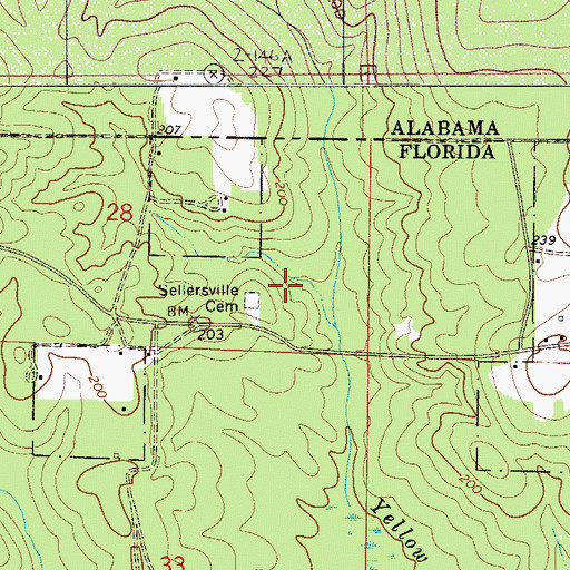 Topographic Map of Sellersville Church, FL