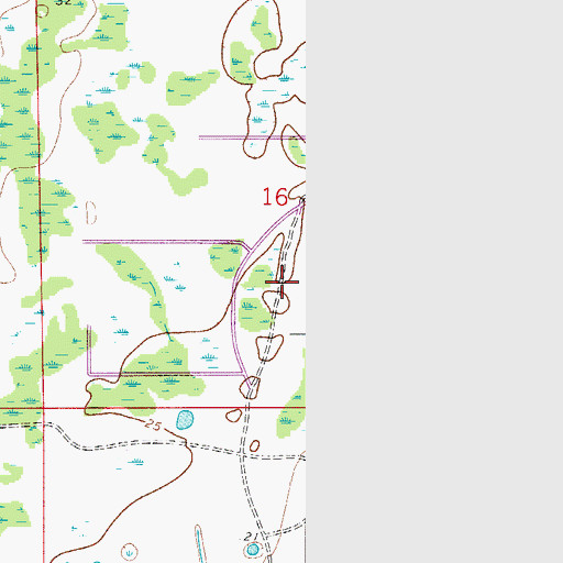 Topographic Map of Boden, FL