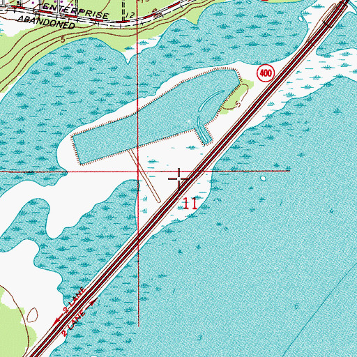 Topographic Map of Rossiter Island, FL