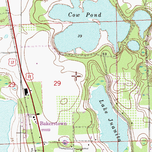 Topographic Map of Senyah, FL