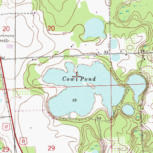 Topographic Map of Bakerstown, FL