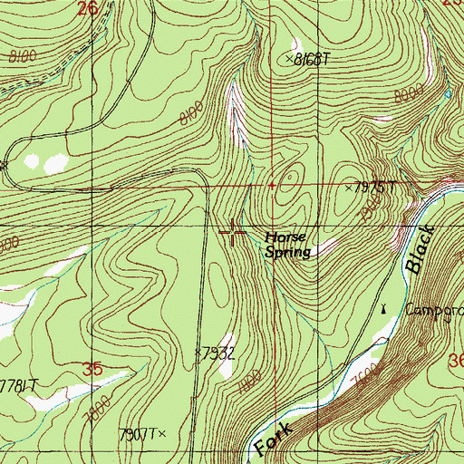 Topographic Map of Horse Spring, AZ