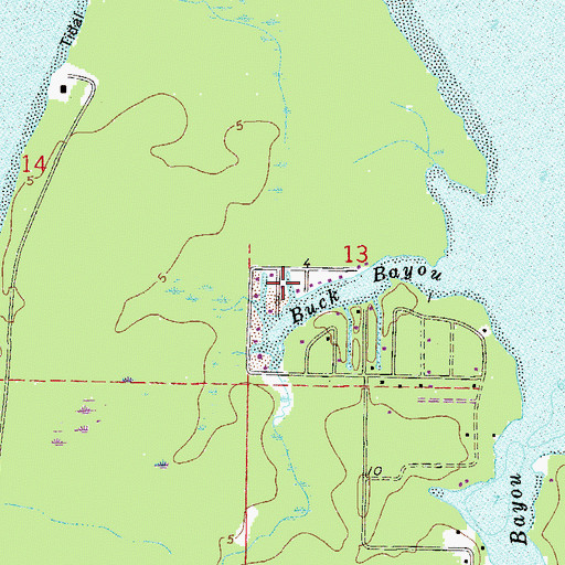 Topographic Map of Turquoise Beach, FL