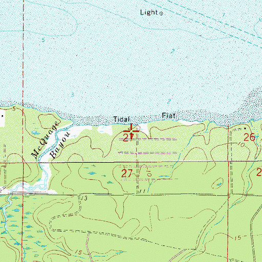 Topographic Map of Choctaw Bay Estates, FL