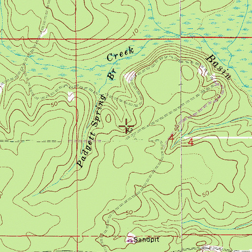 Topographic Map of Hewas Cemetery, FL