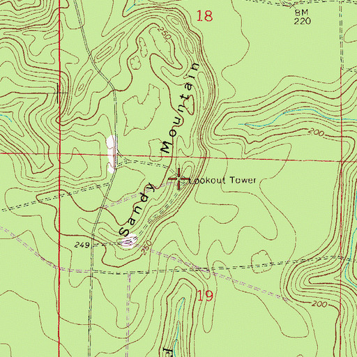 Topographic Map of Mossy Head Lookout Tower, FL