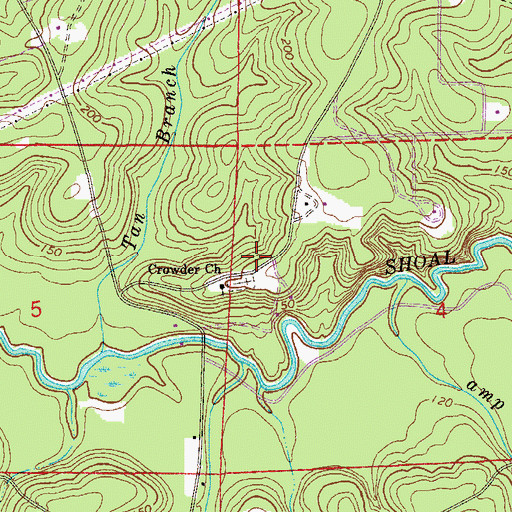 Topographic Map of Crowder Cemetery, FL