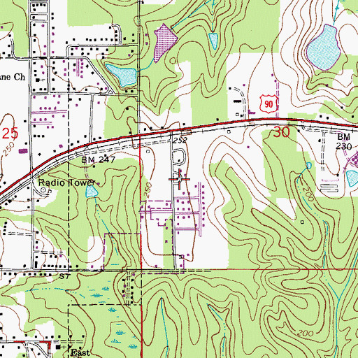 Topographic Map of Walcan, FL