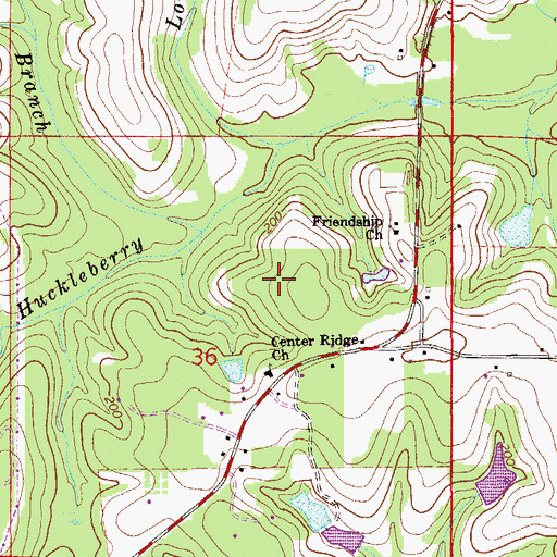 Topographic Map of Center Ridge, FL