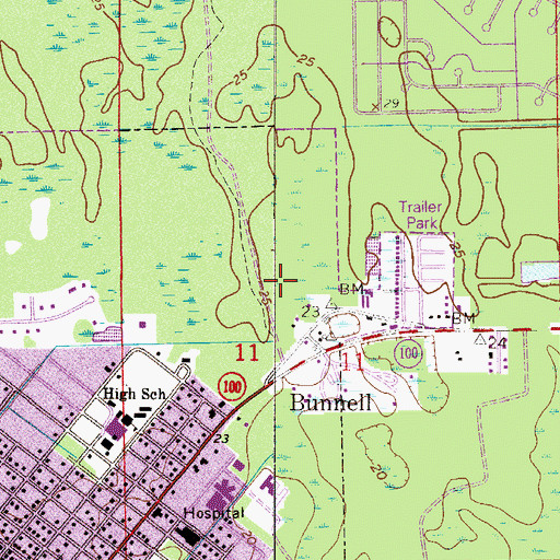 Topographic Map of Praise Assembly of God Church, FL