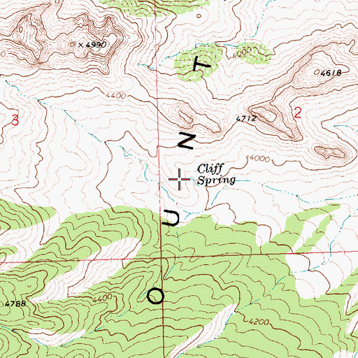 Topographic Map of Cliff Spring, AZ