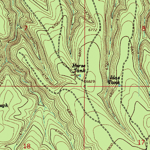 Topographic Map of Horse Tank, AZ