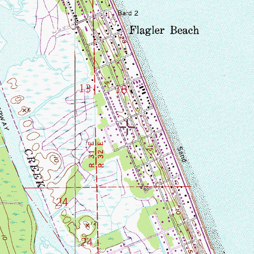 Topographic Map of Santa Maria Del Mar Catholic Church, FL