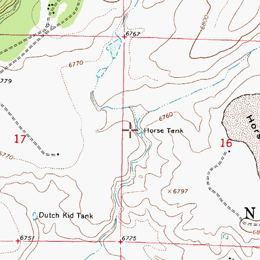Topographic Map of Horse Tank, AZ