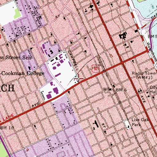 Topographic Map of Riverside Presbyterian Church, FL