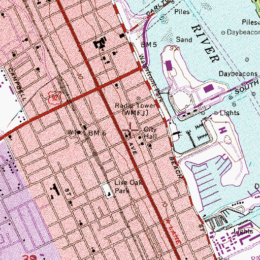Topographic Map of Saint Marys Episcopal Church, FL