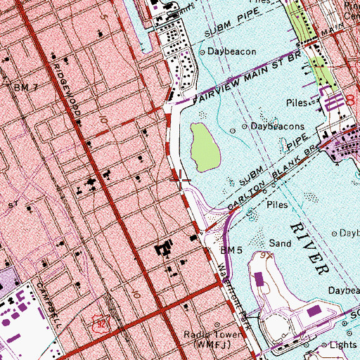Topographic Map of Holy Trinity by the Sea Church, FL