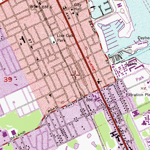 Topographic Map of Beville Road Church of Christ, FL